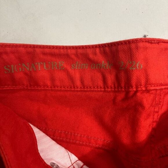 TALBOTS Women’s Red Signature Slim Ankle Jeans Size 2 Inseam 28 - Picture 9 of 10